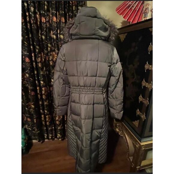 Tommy Hilfiger Gray Tyra Full Line Down Parka Coat with Fur Hood Sz L Outdoors - Picture 5 of 8